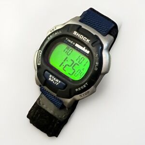 Timex Ironman Shock Indiglo WR200m Adjustable Nylon Hook & Loop Watch Band Works